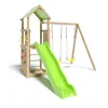 Image de TRIGANO Aire de jeux en bois SMART XPERIENCE - 2 balancoires 1 toboggan 1 mur d'escalade - 7 enfants