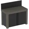 Image de Meuble de Cuisine pour Plancha 120 x 60 cm Félix en Acier Gris et Noir Métal