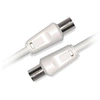 Image de Câble Coaxial mâle /femelle 9,52 mm + 1 adaptateur mâle/mâle 5 m Blanc