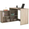 Image de DEMEYERE Bureau d'angle contemporain décor chene Shannon - L 112 cm - NAGANO