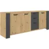 Image de Buffet décor bois 3 portes 220 cm Pippa Bois