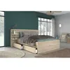 Image de Lit adulte ESCALE 160x200 cm - Décor chene du Japon - 2 tiroirs + Tete de lit - L222,8 x H98,2 x P216,8 cm - Fabriqué en France