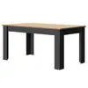 Image de Table à manger rectangulaire extensible décor bois et noir 6 à 8 personnes Garance Bois