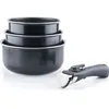 Image de ARTHUR MARTIN AM120B Set de 3 casseroles 16-18-20 cm + 1 poignée - Tous feux dont induction