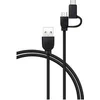 Image de Câble 2 en 1 USB A/micro USB & USB C - 1,2m noir