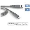 Image de Câble Ultra Renforcé USB-A/Lightning 1.2m Recyclé Gris