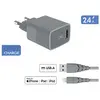 Image de Chargeur secteur USB A + Cable Lightning 1.2m Recycle Gris