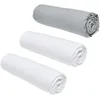Image de Lot de 3 draps housses TODAY Essential - 140 x 190 cm - 2 personnes - 100% Coton - Craie/ Acier