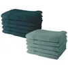 Image de Lot de 10 serviettes de Toilette TODAY 50x90 cm 100% Coton - 5 paon + 5 celadon