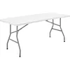 Image de Table de réception pliante - TERRANOVA - Blanche - Structure acier et Plateau en Polyéthylene PEHD - 8 personnes - 180x74xH73,5 cm