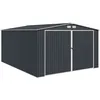 Image de Abri de jardin / Garage en métal 18,2 m² - 380 x 480 x 232 - ORION Kit d'ancrage, 2 portes coulissantes frontale, 1 porte latérale