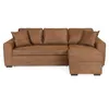 Image de Canapé d'angle convertible réversible 4 places - Tissu Marron vintage - L 244 x P 151 x H 90 -HAMILTON -Fabriqué en Ukraine