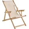 Image de Chilienne Pliante avec Accoudoirs en Bois LONA Bois / Tissus