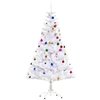 Image de HOMCOM Sapin Arbre de Noël Artificiel Blanc 150 cm 680 Branches avec Nombreux Accessoires variés