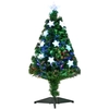 Image de Homcom Sapin de Noël sapin artificiel lumineux fibre optique LED multicolore + support pied Ø 45 x 90H cm 90 branches étoile sommet brillante vert