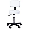 Image de HOMCOM Tabouret massage à roulettes réglable en hauteur pivotant avec dossier ergonomique blanc