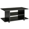 Image de HOMCOM Meuble tv bas table basse a roulettes en panneaux de particules noir