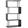 Image de HOMCOM Etagère bibliothèque étagère à livres design contemporain en S 4 niveaux 80L x 30l x 145H cm coloris noir Aosom France
