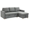 Image de HOMCOM Canapé d'angle 3 places canapé-lit convertible méridienne réversible aspect lin pieds en bois d'hévéa 211,5 x 146 x 85 cm gris clair