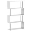 Image de Homcom Etagère bibliothèque de rangement design contemporain en S 4 niveaux 80 x 30 x 146 cm coloris blanc Aosom France