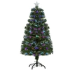 Image de HOMCOM Sapin de Noël sapin artificiel lumineux fibre optique LED multicolore + support pied Ø 66 x 120H cm 130 branches étoile sommet brillante vert