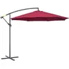 Image de Outsunny Parasol Déporté Octogonal Inclinable Manivelle Pied Acier Ø3m Rouge Protection Solaire Aosom France