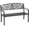 Image de Outsunny Banc de Jardin Terrasse en Acier Fonte 2 Places Charge Max. 220 Kg Noir aosom france