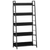 Image de Homcom Étagère Bibliothèque à 5 Niveaux en Bois Style Industriel Noir 70 x 35 x 150 cm