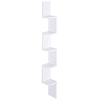 Image de HOMCOM Étagère d'angle étagère murale design contemporain à 5 niveaux hauteur 120 cm forme de zigzag en bois blanc Aosom France