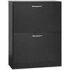 Image de Homcom Armoire à Chaussures Meuble à Chaussures Cloisons Réglable Portes Abattantes 12 Paires Panneau de Particule 60 x 24 x 80 cm Noir