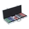 Image de Homcom Malette professionnelle de Poker 500 jetons 2 jeux de cartes 5 dés bouton dealer 2 clés alu