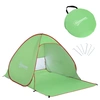 Image de Outsunny Abri de plage tente de plage pliable Pop-up automatique instantané protection UV fenêtre arrière grand tapis de sol vert rouge
