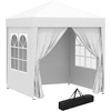Image de Outsunny Tonnelle de Jardin Tente Pliante Barnum Pop-up 2 x 2 m 4 parois latérales Amovibles 2 fenêtres Sac de Transport Blanc