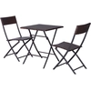 Image de Outsunny Ensemble Meubles de Jardin Design Table Carré et Chaises Pliables Résine Tressée 4 Fils Résine Tressée 4 Fils Métal Marron