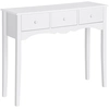 Image de HOMCOM Table Console Meuble d’Entrée 3 Tiroirs Pieds Bois Massif 100 x 32 x 85cm