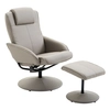 Image de HOMCOM Fauteuil Relax inclinable chaise contemporain avec Repose-Pieds revêtement synthétique Acier Gris Aosom France