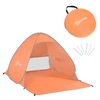 Image de Outsunny Abri de plage tente de plage pliable pop-up automatique instantané protection UV fenêtre arrière grand tapis de sol orange
