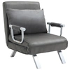 Image de HOMCOM Fauteuil chauffeuse canapé-lit Convertible 1 Place déhoussable Grand Confort Coussin Pieds accoudoirs métal suède Gris
