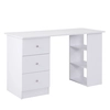Image de Homcom Bureau Informatique Table Informatique Meuble de Bureau pour Ordinateur 3 Tiroirs 2 Etagères MDF 120 x 49 x 72 cm Blanc aosom france