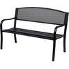 Image de Outsunny Banc 3 Places de Jardin Style Contemporain Terrasse Acier Epoxy Anticorrosion 127 x 60 x 85 cm Noir