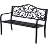 Image de Outsunny Banc 3 Places de Jardin Style Cosy Chic Terrasse Acier Epoxy Anticorrosion 127 x 60 x 85 cm Noir
