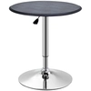 Image de HOMCOM Table de Bar Table Bistro Mange-debout Chic Style Contemporain Hauteur réglable 67-93 cm Ø 63 cm Plateau pivotant 360° métal chromé PVC Noir