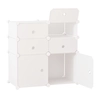 Image de HOMCOM Meuble Rangement 3 Niveaux 6 Cubes Plastique Blanc Décoratifs 75x37x73cm Aosom France