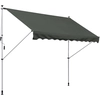 Image de Outsunny Store banne Manuel rétractable Auvent Téléscopique sans Perçage 3L x 1,5l m Inclinaison et Hauteur réglable métal alu Polyester Anti-UV Gris