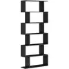 Image de Homcom Bibliothèque Etagère de Livres Etagère ZigZag 6 Niveaux Design Contemporain 80 x 25 x 192 cm Noir
