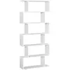 Image de HOMCOM Bibliothèque Etagère de Livres Etagère ZigZag 6 Niveaux Design Contemporain 80 x 25 x 192 cm Blanc