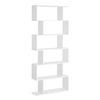 Image de HOMCOM Bibliothèque Étagère Design Zig Zag Contemporain 6 Niveaux Blanc Aosom France