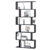 Image de HOMCOM Bibliothèque étagère Meuble d'étagère Zig zag Design Contemporain 80L x 23l x 192H cm 6 Niveaux Noir
