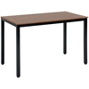 Image de HOMCOM Table Bureau Informatique Table de Salle à Manger Grand Plateau 120L x 60l x 74H cm Panneaux Particules Noyer métal Noir
