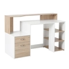 Image de HOMCOM Bureau Informatique Multi-Rangements bureau design contemporainMDF classe E1, alliage d'aluminium 137L x 55l x 92H cm Beige Aosom France